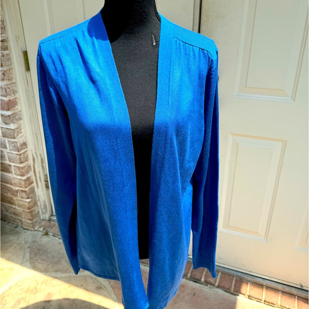 Van Heusen, Blue, Long Sleeve, Cardigan, Size Large